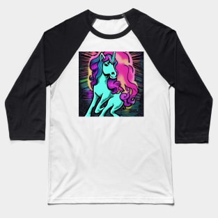 Retro Unicorn Art Baseball T-Shirt